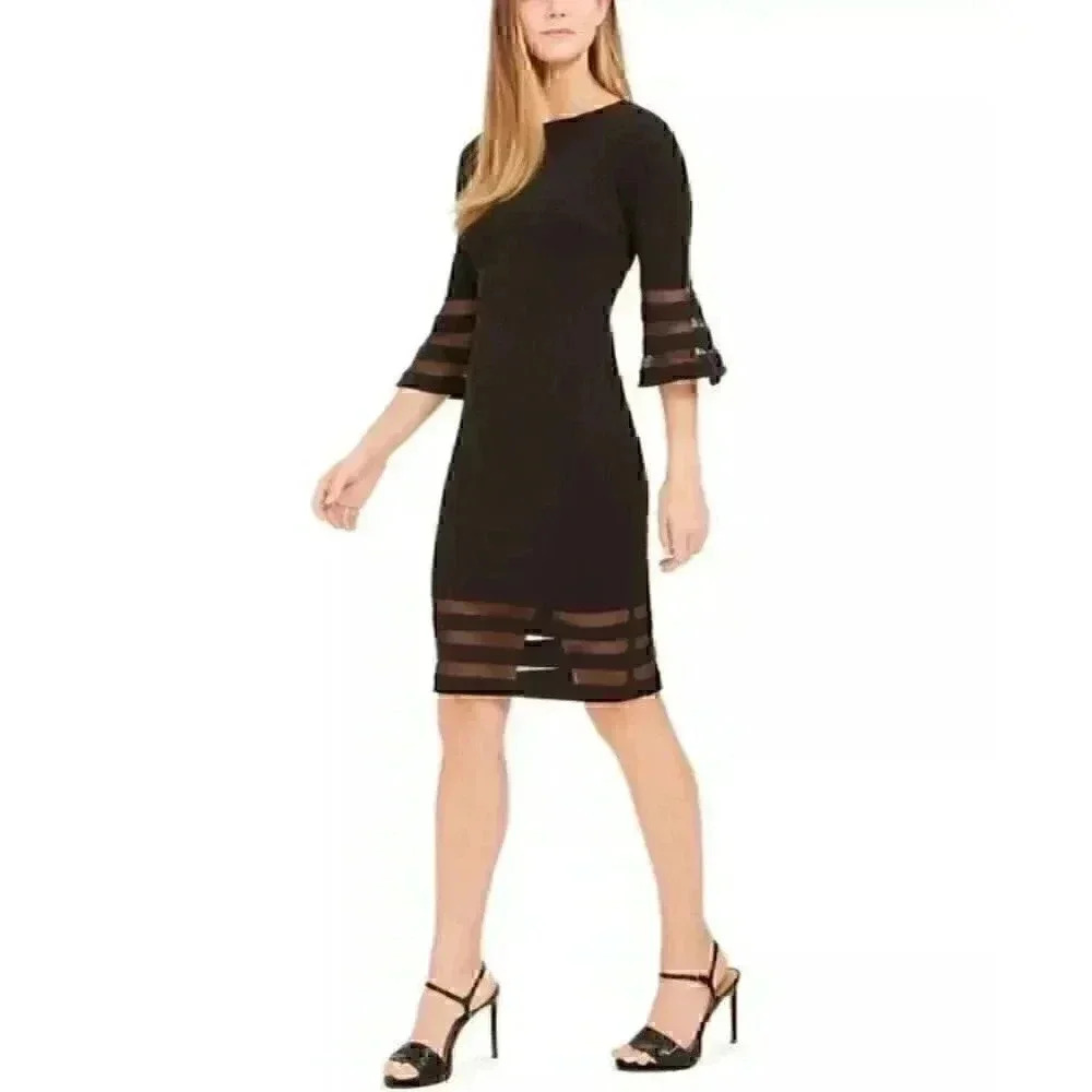 NEW Calvin Klein Women's 14 Illusion-Trim Sheath Dress NWT $89.98 - Picture 3 of 4